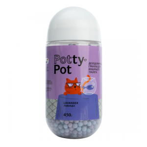 Потти-Пот дезодорирующие  гранулы для кошачьих туалетов (лаванда) 450 гр