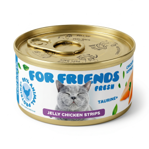 For Friends влажный корм для котят и кошек, в желе (курица,рис) 85гр