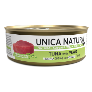 Корм Unica Natura д/кошек тунец с горошком 70г