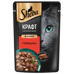 Sheba Craft Collection Корм консервированный для кошек (говядина в соусе), 0,075кг