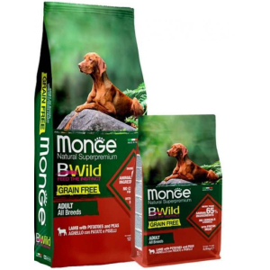 Monge Dog BWild GRAIN FREE сухой корм  для собак беззерновой, из мяса ягненка с картофелем,2,5кг