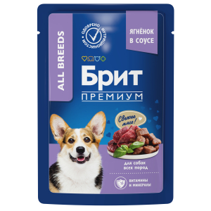Brit Premium Пауч для взрослых собак всех пород (Ягненок в соусе)