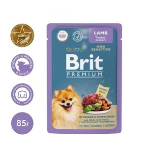 Brit Premium Пауч для собак мини-пород с чyвствительным пищеварением (Ягненок с морковью в соусе)