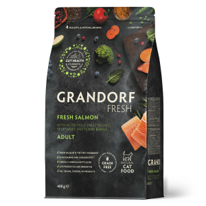 Grandorf Fresh Adult Беззерновой сухой корм для кошек (лосось, батат) 400гр