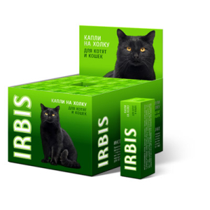 ИРБИС капли на холку для борьбы с блохами, вшами, клещами у котят и кошек, 1пипетка/1мл