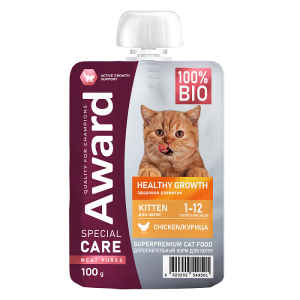Award SPECIAL CARE Healthy growth влажный корм для котят от 1 месяца (курица) 100гр