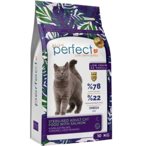 Perfect Adult Sterilized Cat Food with Salmon Low Grain для стерилизованных кошек (лосось), 10кг