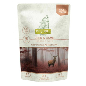 Isegrim Roots Корм консервированный для взрослых собак (дичь, свежая оленина), 410г