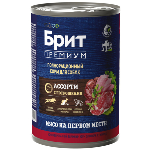 Брит влажный корм для собак (мясное ассорти, потрошка) 410гр
