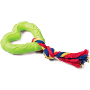 Triol Игрушка для собак из цельнолитной резины "Сердечко с веревкой", 70/150мм, Triol
