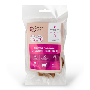 Трахея говяжья сушёная, нарезанная полосками натуральная, 80гр