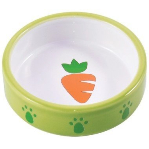 Миска Mr.Kranch керамическая для грызунов Зеленая с морковью 70 мл