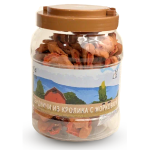 NORD FARM  лакомство для собак Сэндвичи из кролика с морковкой 800гр