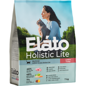 Elato Holistic Lite  сухой  корм для кошек кастрированных и стерилизованных с ягненком и индейкой 7кг