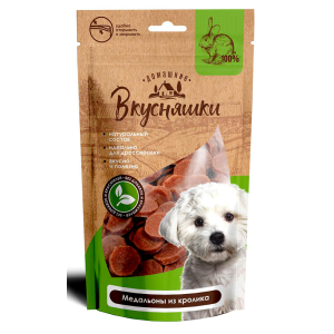 Домашние Вкусняшки Лакомство для собак (медальоны из кролика), 500г