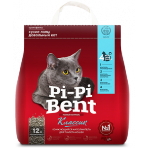 Pi-Pi-Bent Наполнитель для туалета комкующийся, классик, 5кг