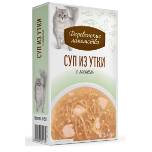 Деревенские лакомства Суп из утки с лососем (упаковка 4 шт, 35г)