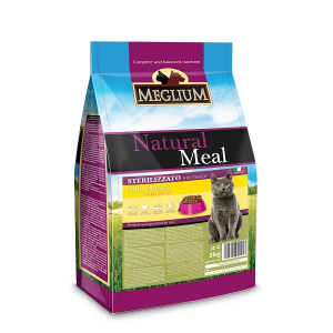 Meglium Cat Корм сухой для стерилизованных кошек (курица, рыба, говядина), 3кг