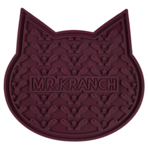 Лизательный коврик Mr.Kranch для медленного поедания силиконовый,12*12 см,бордовый на присосках
