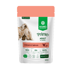 Natures Protection Prime Skin and Coat влажный корм для собак соус (курица/лосось) 85гр