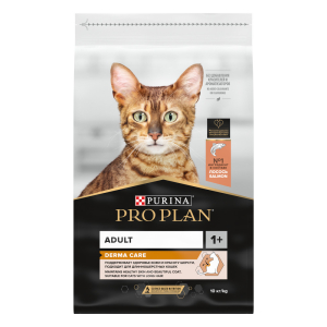 Purina Pro Plan Корм сухой для кошек, для здоровья кожи и шерсти (лосось), 10кг