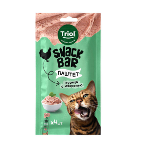 ТРИОЛ Лакомство для кошек "Паштет из курицы с макрелью" 40гр