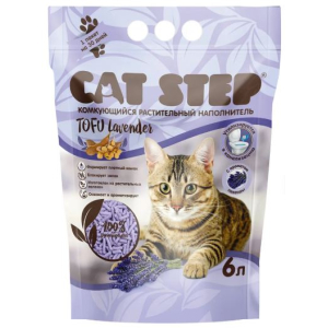 Cat Step Tofu Lavender наполнитель растительный комкующийся 6л