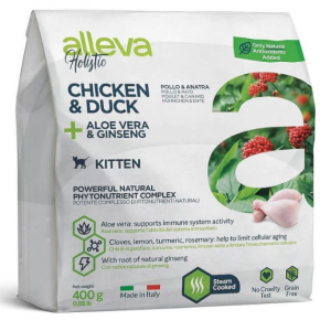 Alleva Holistic Корм сухой беззерновой для котят (курица, утка), 0,4кг срок до 20.08.2025