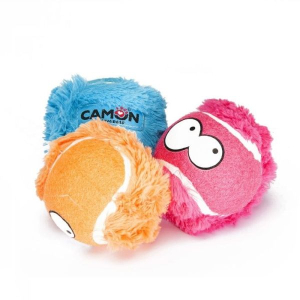 Camon Игрушка для собак (мячики теннисные мохнатые с лицами 7см), 3шт