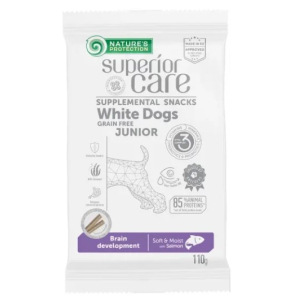 Nature's Protection Superior Care White Dogs Grain Free Brain development лакомство для собак (Лосось), 110гр
