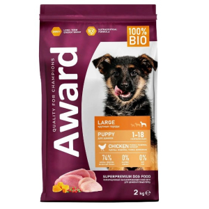 Award сухой корм для щенков от 1 мес, крупных пород (Курица, индейка)