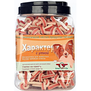 GreenQZin "Характер" Лакомство для собак (сушеные утиные сендвичи), 750г