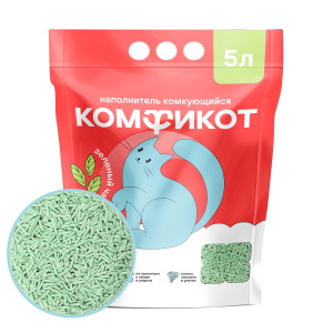 Наполнитель Комфикот комкующийся тофу 5л (2,3кг) Зеленый чай