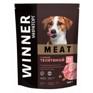 Мираторг Meat сухой корм для собак взрослых мелких пород, с нежной телятиной, 0,5кг