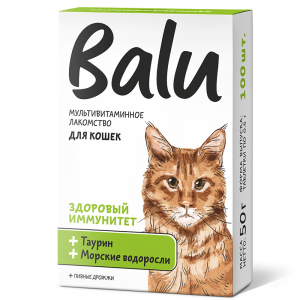 Balu "Здоровый иммунитет" Лакомство мультивитаминное для кошек, 100шт