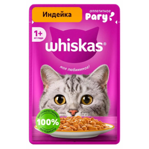 Whiskas влажный корм кошек (рагу индейка) 75гр