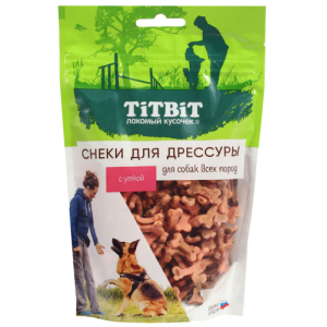 TiTBiТ Лакомство для собак, для дрессуры (снеки с уткой), 100г