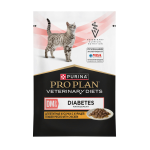 Pro Plan влажный корм для котят и взрослых кошек, при диабете (курица) 85гр