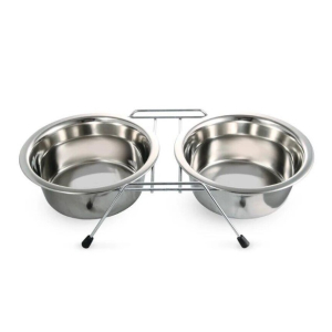 Triol Миска металлическая на подставке, 2*1,60л