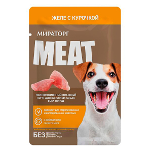 Мираторг Meat влажный корм для собак желе (курица) 80гр