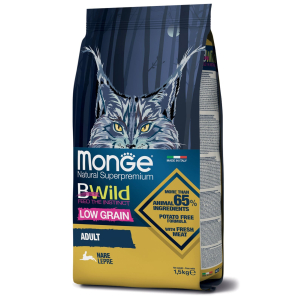 Сухой корм для взрослых кошек Monge Bwild Cat Hare с мясом зайца 1,5 кг
