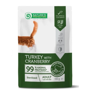 Nature's Protection Консервы Adult Sterilised для стерилизованных кошек (Индейка и клюква), 100гр