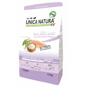 Unica Natura Корм сухой для собак средних и крупных пород (форель), 2,5кг