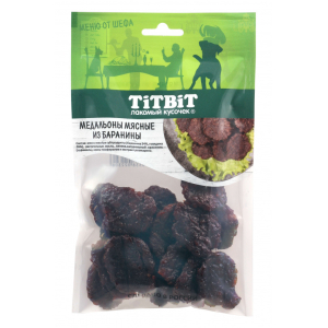 Titbit Меню от Шефа Лакомство для собак (медальоны мясные из баранины), 80г