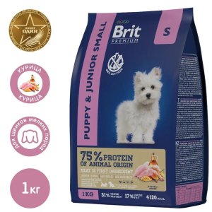 Brit Premium Корм сухой для щенков мелких пород (курица), 1кг