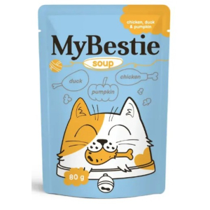 MyBestie для кошек СУП с кусочками Курицы,Утки и Тыквы,80г