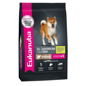 Eukanuba Adult S&M Lamb сухой корм для собак взрослых мелких и средних пород старше 1 года (ягненок) 800гр