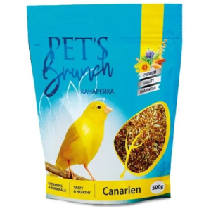 Pet's Brunch сухой корм для птиц "Рацион для канареек", 500гр