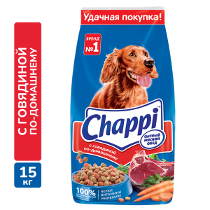 Chappi Чаппи корм сухой для собак всех пород (говядина по-домашнему), 15кг