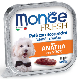 Влажный корм Monge Dog Fresh для собак, с уткой, консервы, 100 г